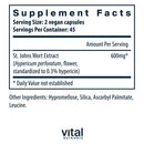 st. john's wort vital nutrients supplement facts