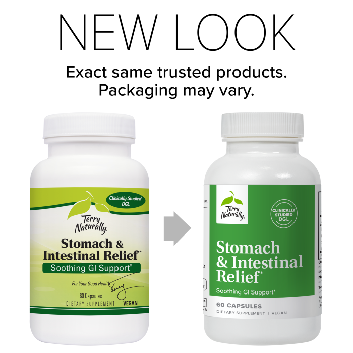 Stomach & Intestinal Relief Terry Naturally new look