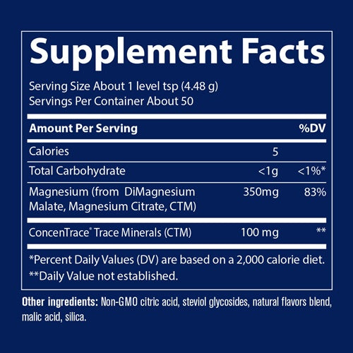 Stress-X Magnesium Lemon-Lime Supplement Facts Label