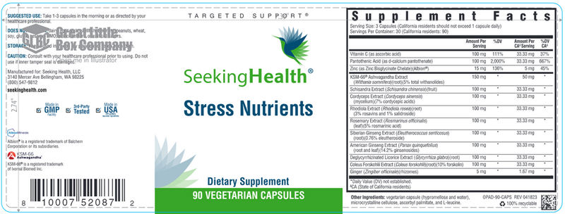 Stress Nutrients Seeking Health Label