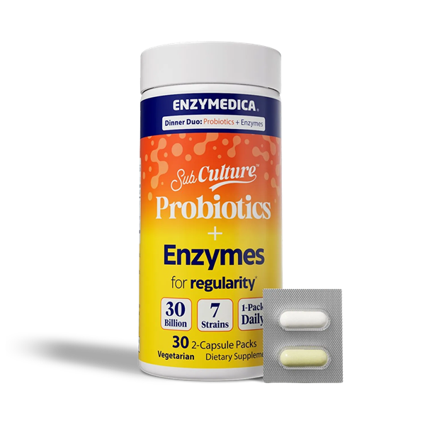 subculture dinner duo: probiotics + enzymes for regularity (enzymedica)