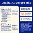 subculture dinner duo: probiotics + enzymes for regularity (enzymedica) supplement facts