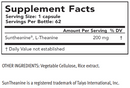 suntheanine master supplements supplement facts