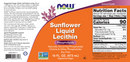 sunflower liquid lecithin (now foods) label