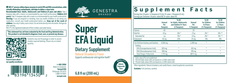 Super EFA Liquid Strawberry label Genestra