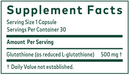 glutathione 500 gaia herbs pro supplement facts