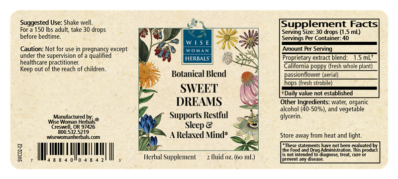 sweet dreams wise woman herbals label