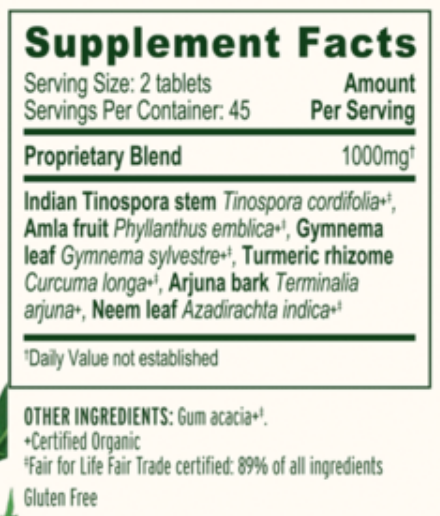 Sweet Ease Supplement Facts Label