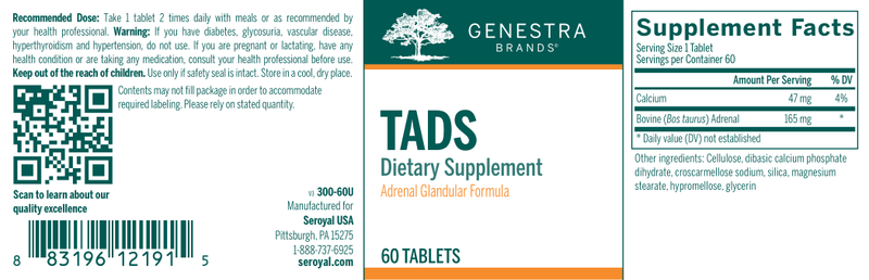 TADS Adrenal label Genestra