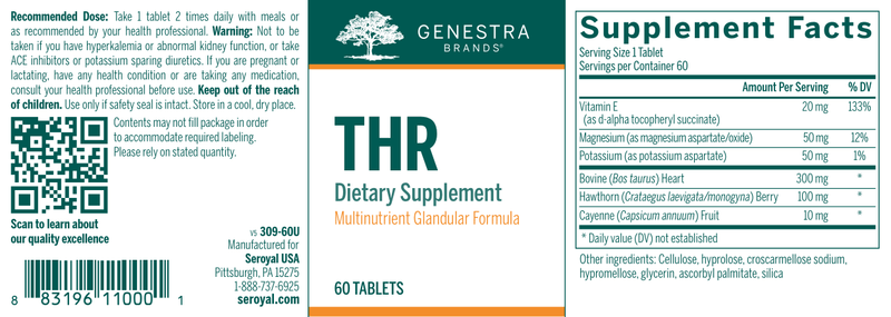 THR Cardio Complex label Genestra