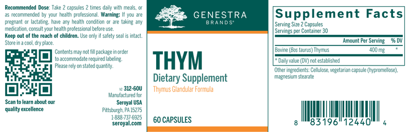 THYM Thymus Extract label Genestra