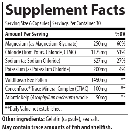 TMAncestral Wholefood Minerals Trace Minerals Research supplement facts