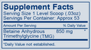 tmg powder bio-nutritional formulas supplement facts
