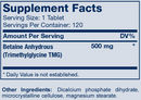 tmg tablets bio-nutritional formulas supplement facts