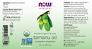 tamanu oil (now solutions) label