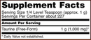 taurine powder (now foods) supplement facts