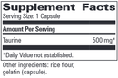 taurine (progressive labs) supplement facts