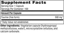 taurine sfi health supplement facts