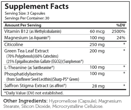 Teen Focus (Advanced Nutrition by Zahler) Supplement Facts