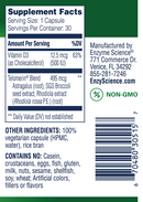 telomere pro enzyme science supplement facts