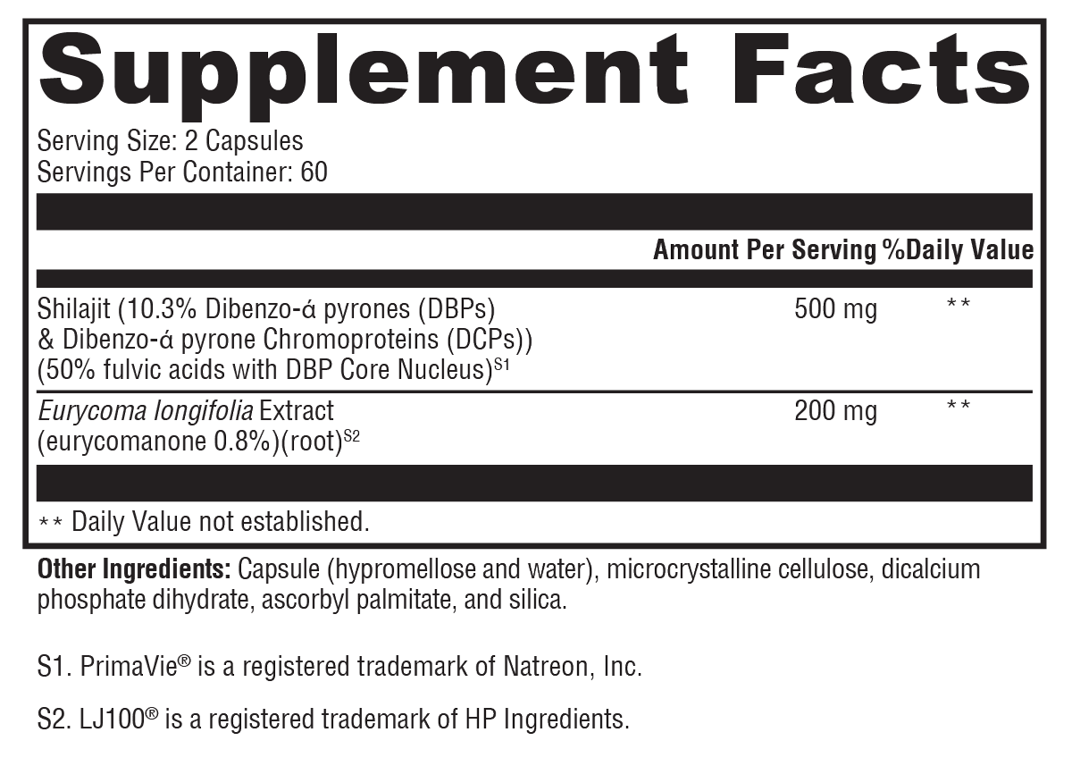 TestoPlex™ Plus Supplement Facts Label