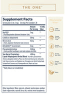 The One Quicksilver Scientific supplement facts