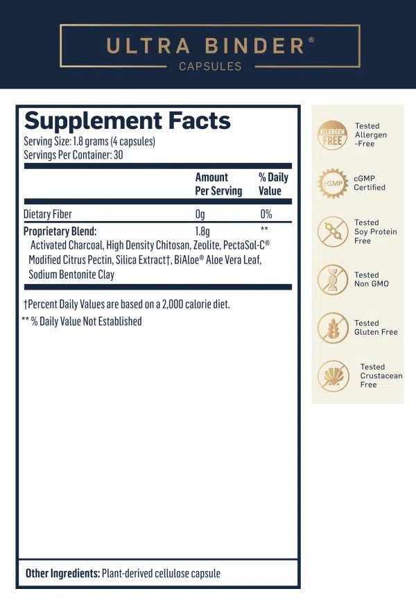 Ultra Binder Capsules (Quicksilver Scientific) supplement facts