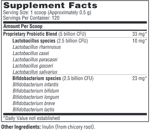 Ther-Biotic Baby SFI Health supplement facts