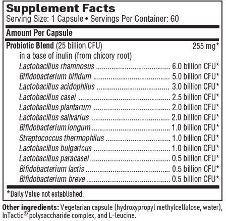 Ther-Biotic Complete Probiotic (Klaire Labs) 60ct Supplement Facts