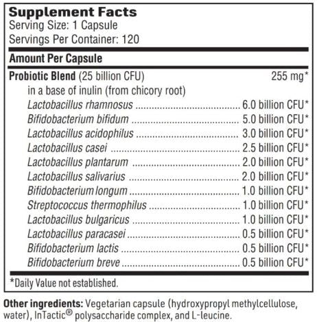 Ther-Biotic Complete Probiotic (Klaire Labs) 120ct Supplement Facts