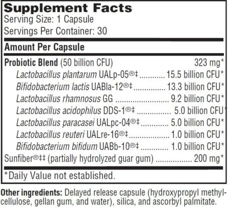 Ther-Biotic Synbiotic (Klaire Labs) 30ct Supplement Facts