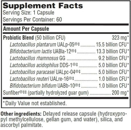 Ther-Biotic Synbiotic (Klaire Labs) 60ct Supplement Facts
