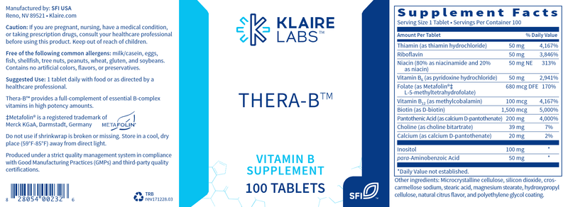 Thera-B™ B-complex (Klaire Labs)