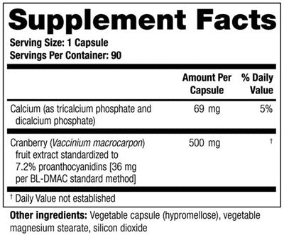 TheraCran One Capsules (Theralogix) supplement facts