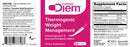 thermogenic weight management diem label