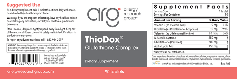 thiodox glutathione complex ThioDox® (Allergy Research Group)