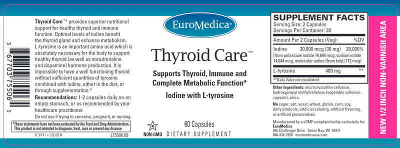 Thyroid Care (Euromedica) Label