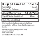 thyroid allergy research group supplement facts