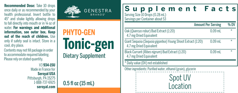 Tonic-gen | Tonicgen label Genestra