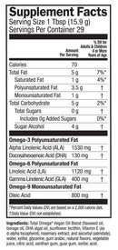seriously delicious plant based total omega pomegranate blueberry smoothie (barlean's) supplement facts