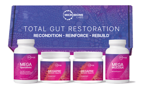total gut restoration - kit 4 (microbiome labs) | megasporebiotic | megapre | megamucosa