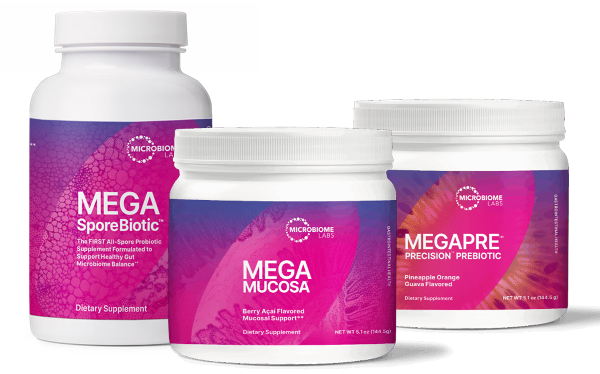 total gut restoration - megapack - megasporebiotic, megamucosa, and megapre