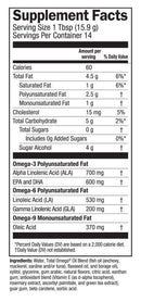 seriously delicious total omega orange creme (barlean's) supplement facts
