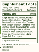 tranquil mind banyan botanicals supplement facts