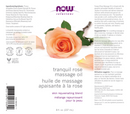 tranquil rose massage oil (now solutions) label