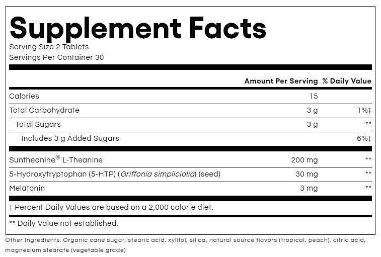 stress-relax tranquil sleep natural factors supplement facts