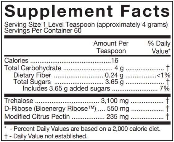 Trehalose Complex (D'Adamo Personalized Nutrition) supplement facts