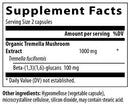tremella mushroom extract capsules (real mushrooms) supplement facts