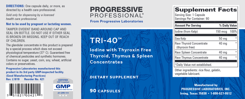 Tri-40 (Progressive Labs) Label