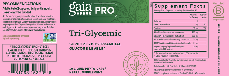 Tri-Glycemic (Gaia Herbs Professional Solutions) Label